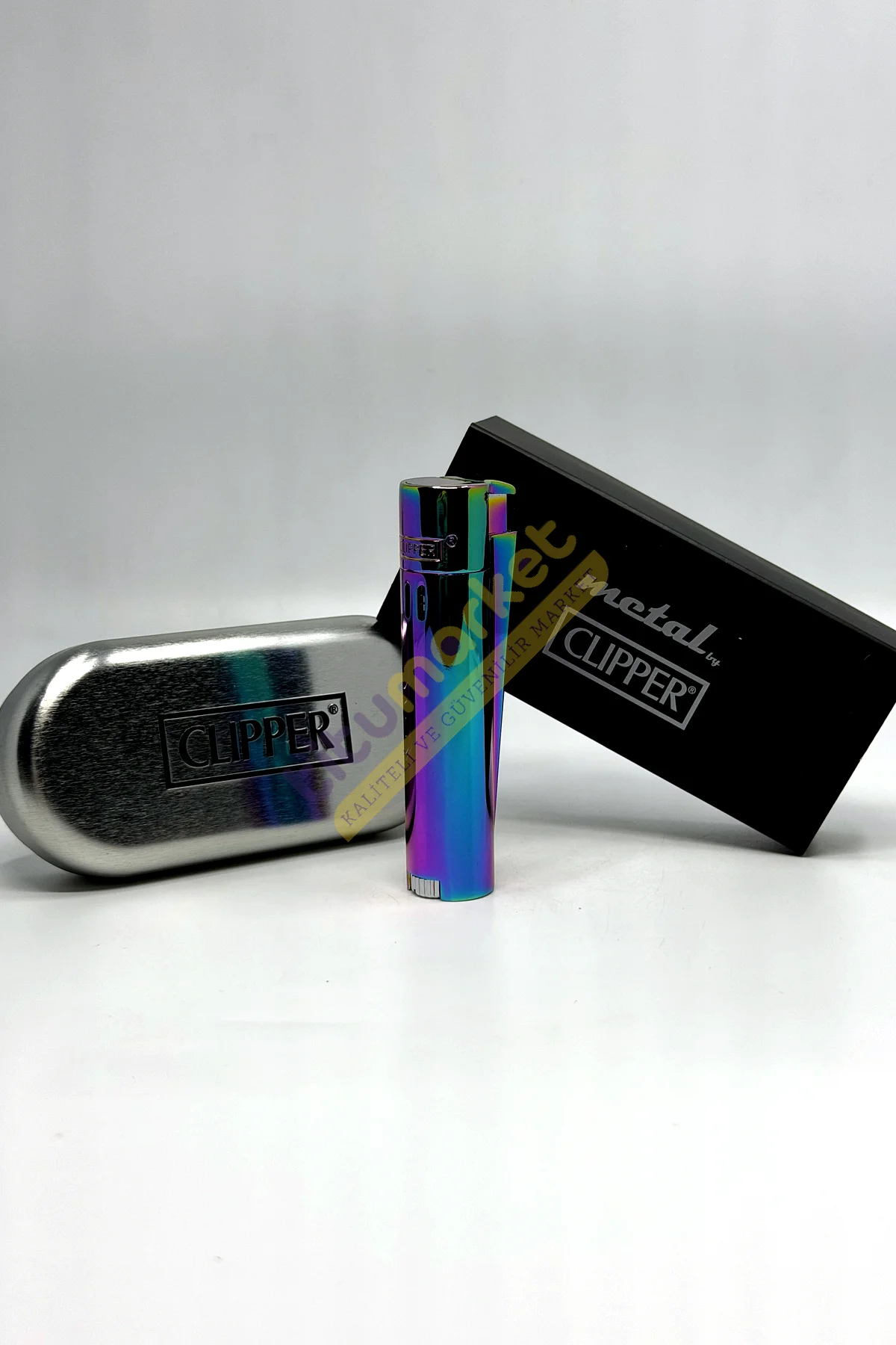 Clipper Kişiye Özel İsimli Jet Turbo Model Gökkuşağı Metal Çakmak