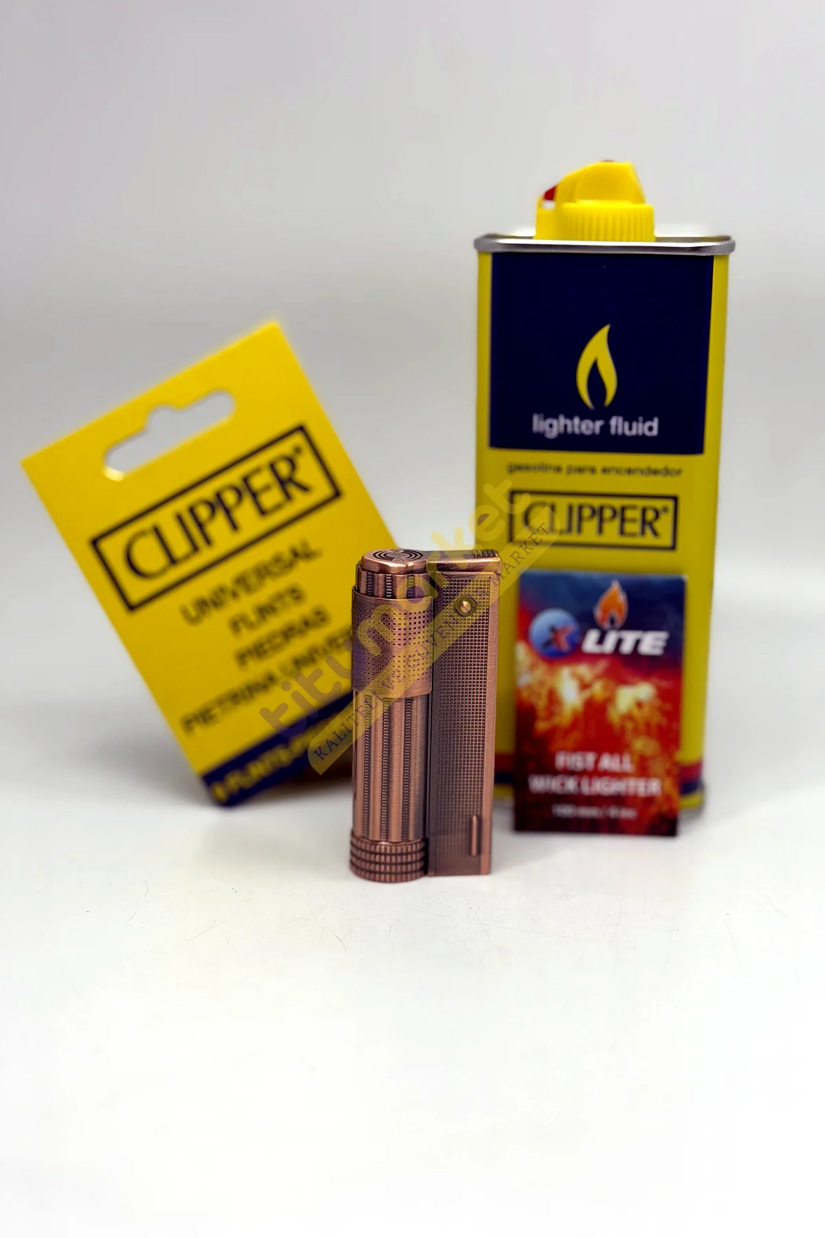 Clipper Kişiye Özel İsimli Rose Gold Renk Çakmağı ve Yardımcı Set Çakmak