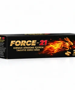 Force-21 kırmızı ginseng takviye edici gıda kutusu, yan yüzde bakanlık onay numarası